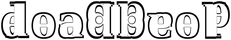 Ambigram for deadbeef in Dejavuserifcondensed-bold